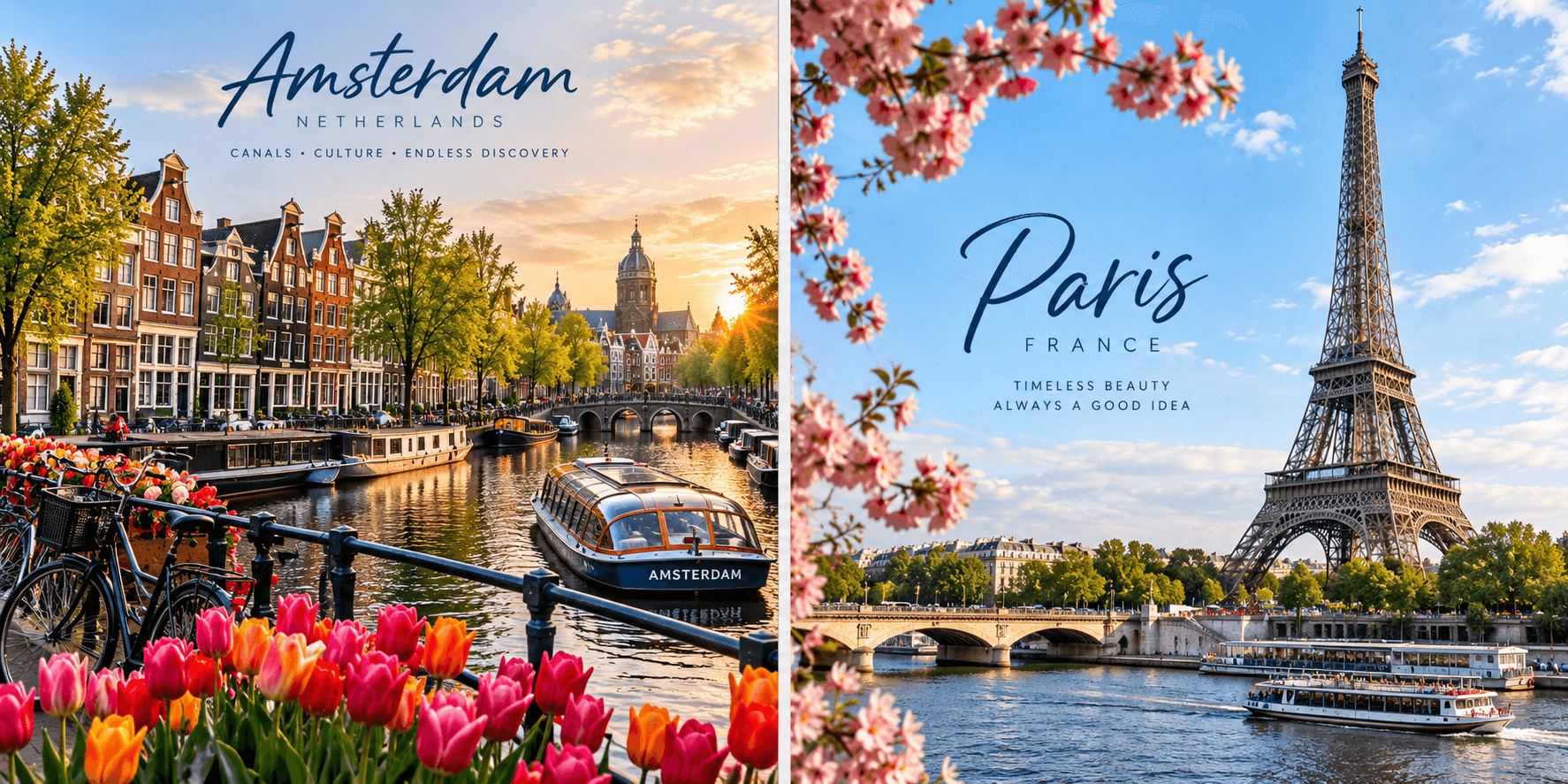 Amsterdam and Paris